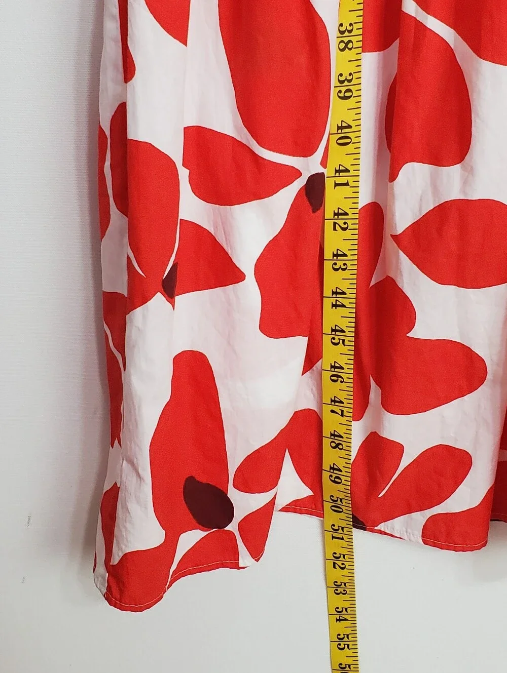 Maeve Anthropologie Xl tiered midi shirt dress 3/4 sleeves floral red bohemian - Picture 13 of 14